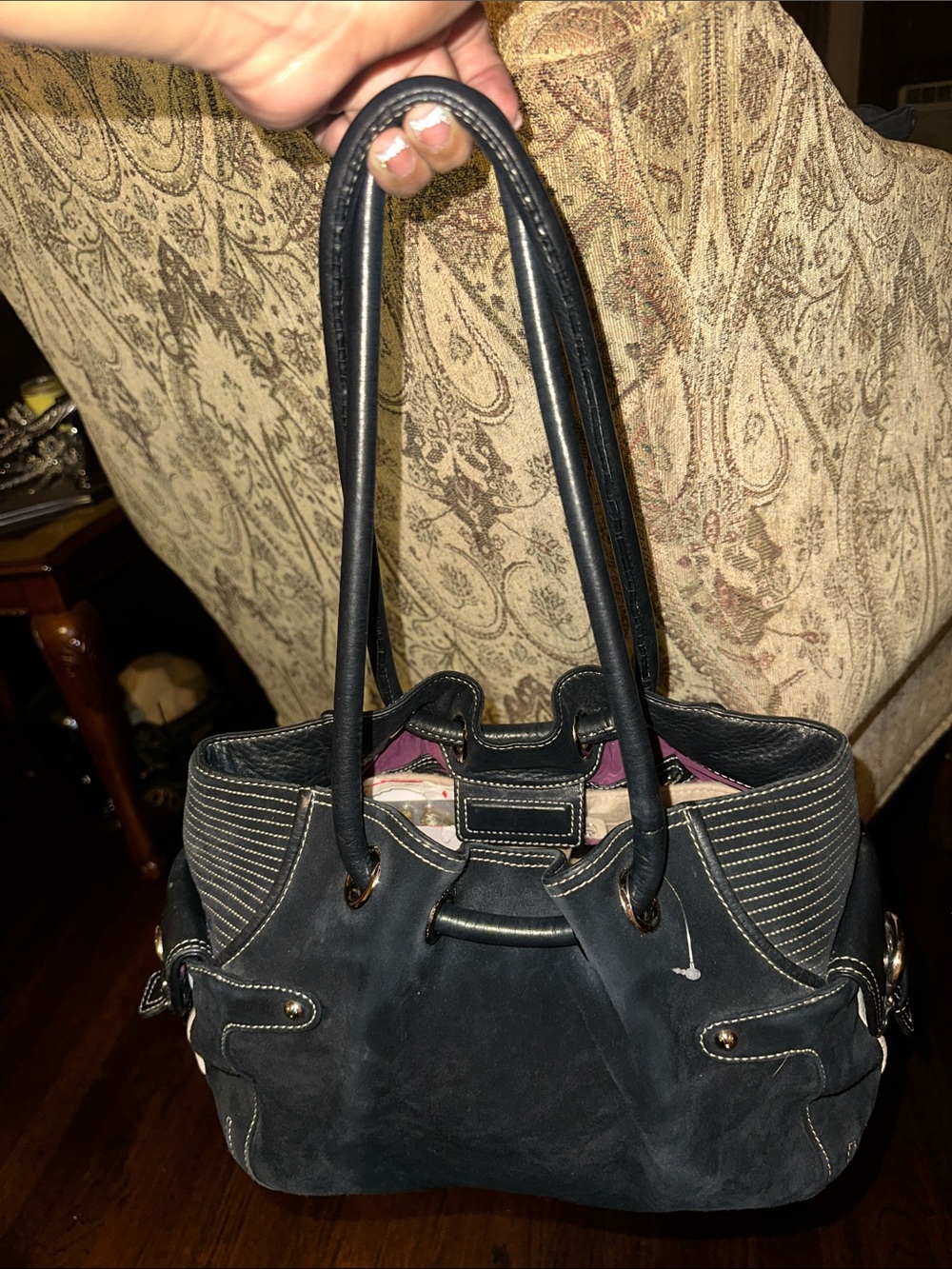 Cole haan Suede Tote Handbag - Modern Shoulder Bag
